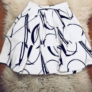 Banana Republic Wool Black and White Skirt